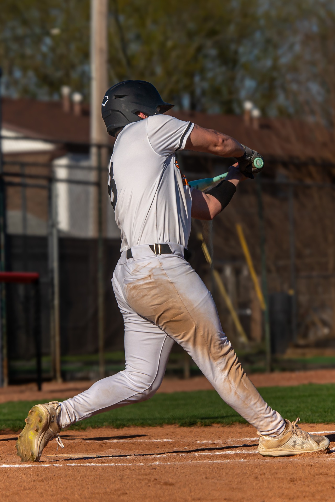 Batter mid-swing